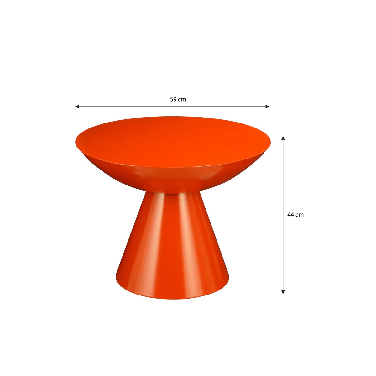 Celise Bijzettafel - H44 x Ø59 cm - Metaal - Oranje
