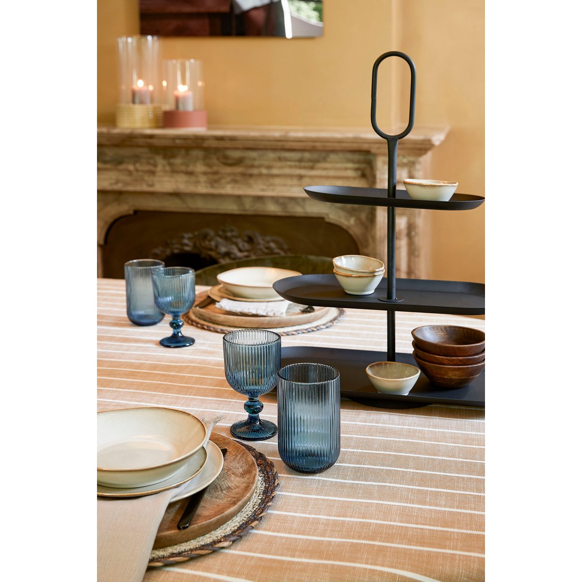 Merlot Wijnglas - Set van 6 - 250 ml - Glas - Blauw