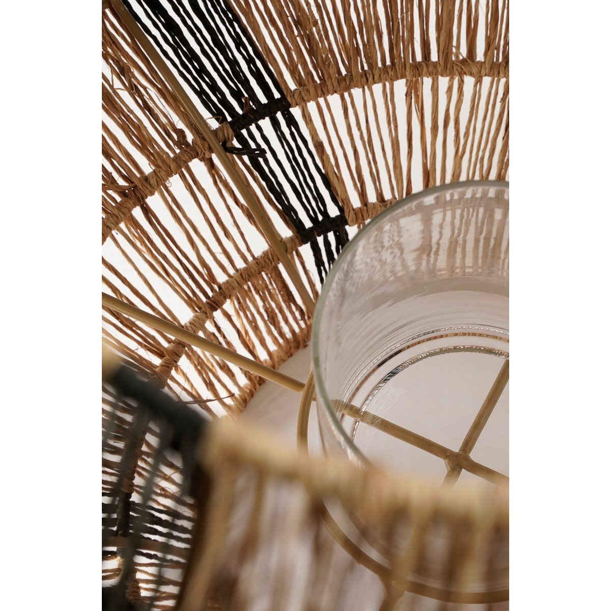 Liliano Lantaarn - H51 x Ø40 cm - Jute - Zwart