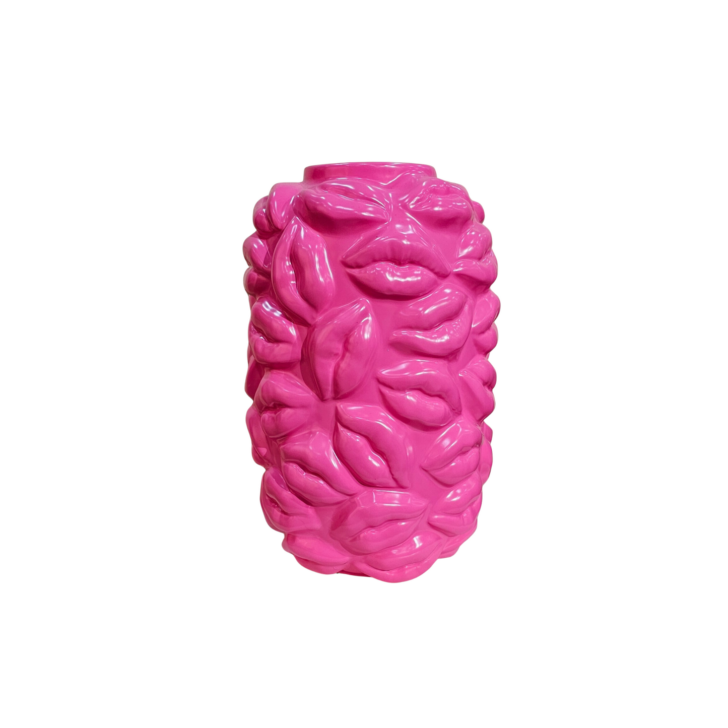 Vaas - Kisses - Keramiek - Neon Roze - 17x17x27cm