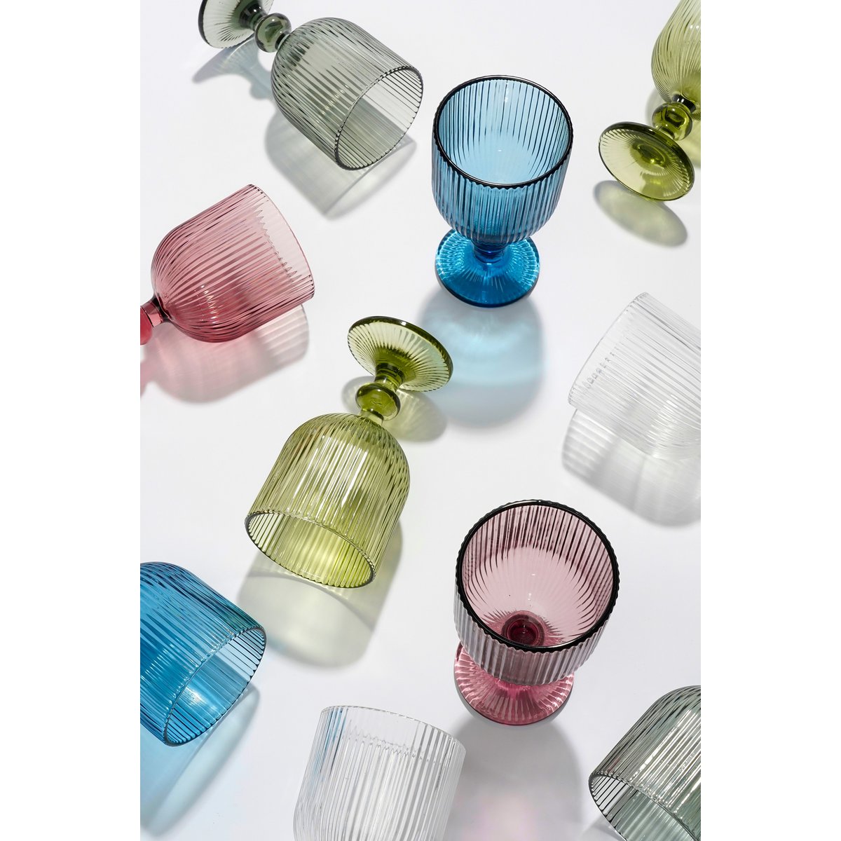Merlot Wijnglas - Set van 6 - 250 ml - Glas - Blauw