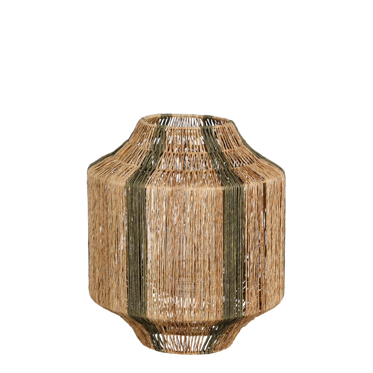 Liliano Lantaarn - H36 x Ø30 cm - Jute - Donkergroen