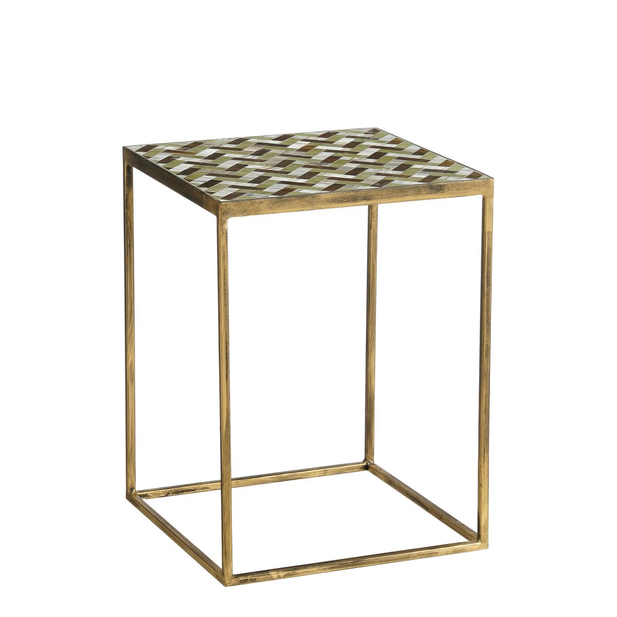 Alanza Bijzettafel Buiten - Set van 2 - L38 x B38 x H48 cm - Metaal - Groen