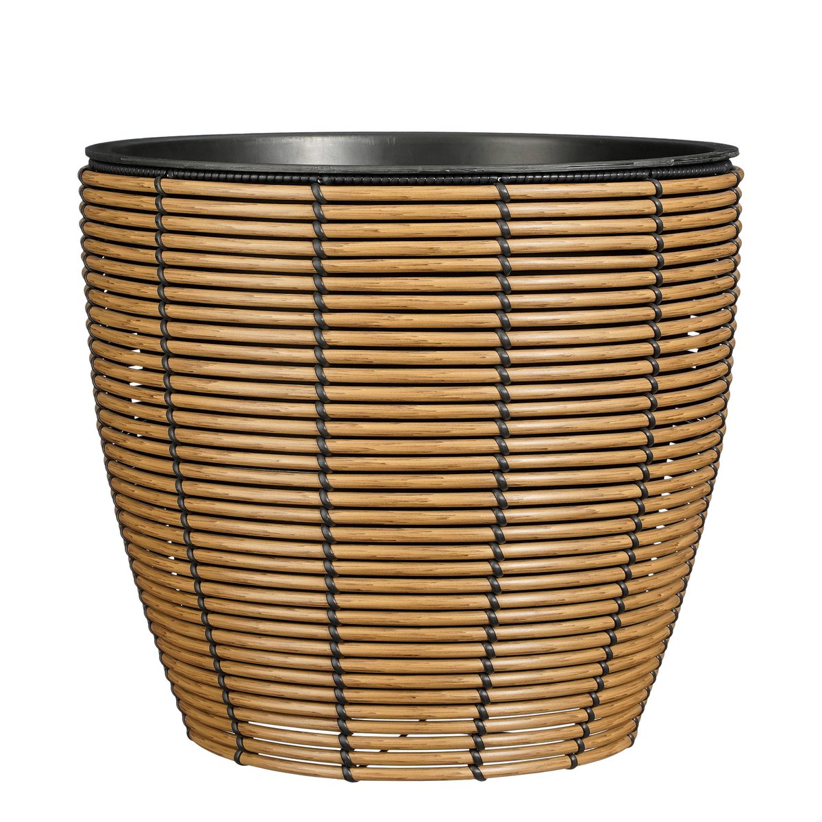 Durban Bloempot Buiten - Set van 3 - H36 x Ø40 cm - Gerecycled Plastic - Bruin