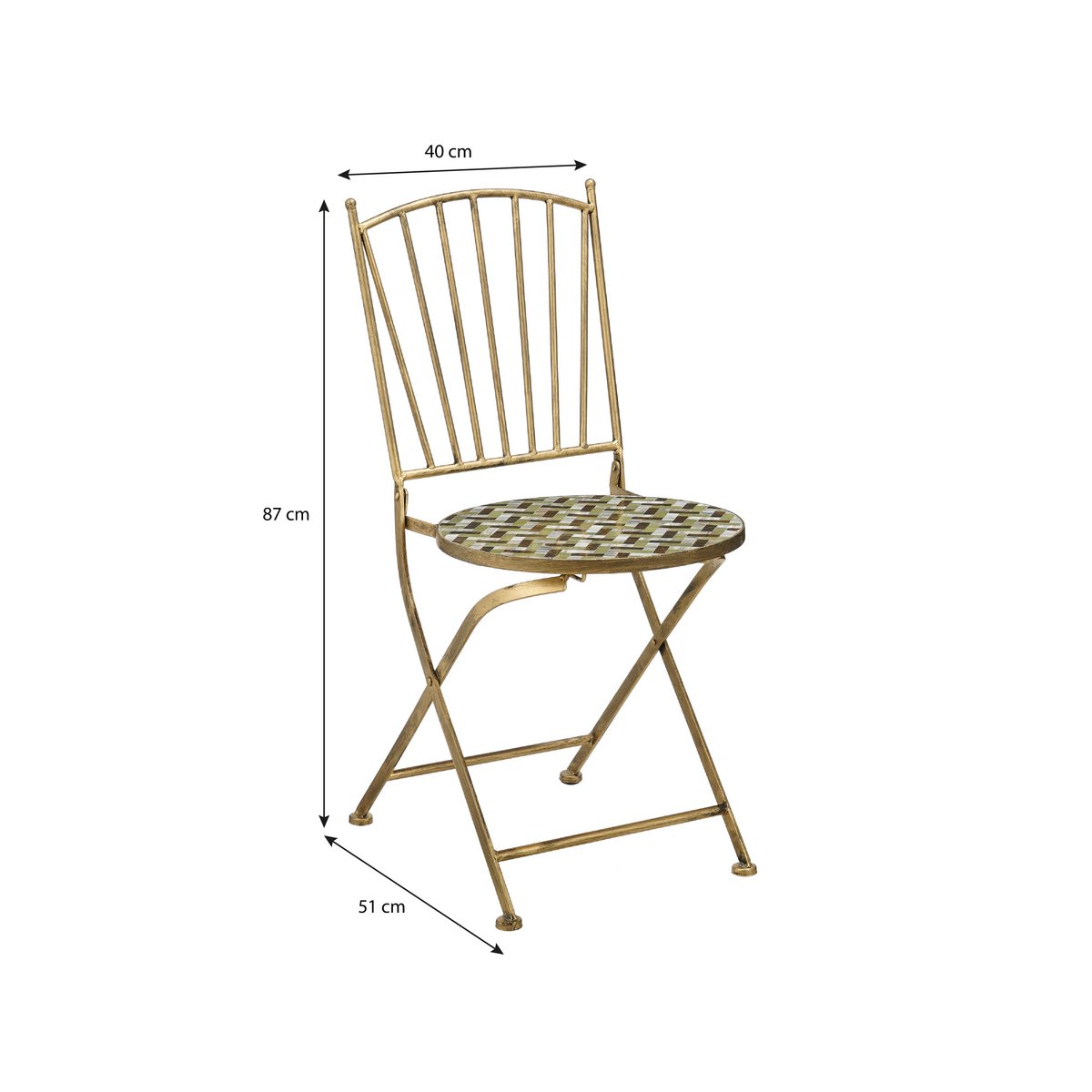 Alanza Bistrostoel - L40 x B51 x H87 cm - Metaal - Groen
