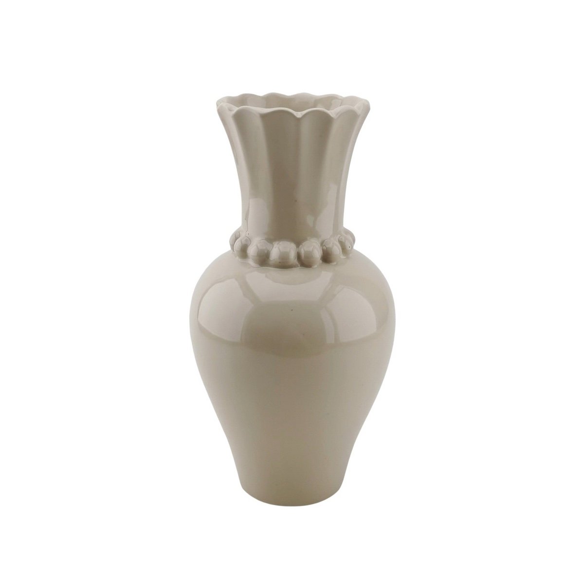 Vaas - parelhals - keramiek- zand- 12x12x24cm