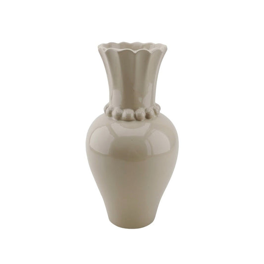 Vaas - parelhals - keramiek- zand- 12x12x24cm