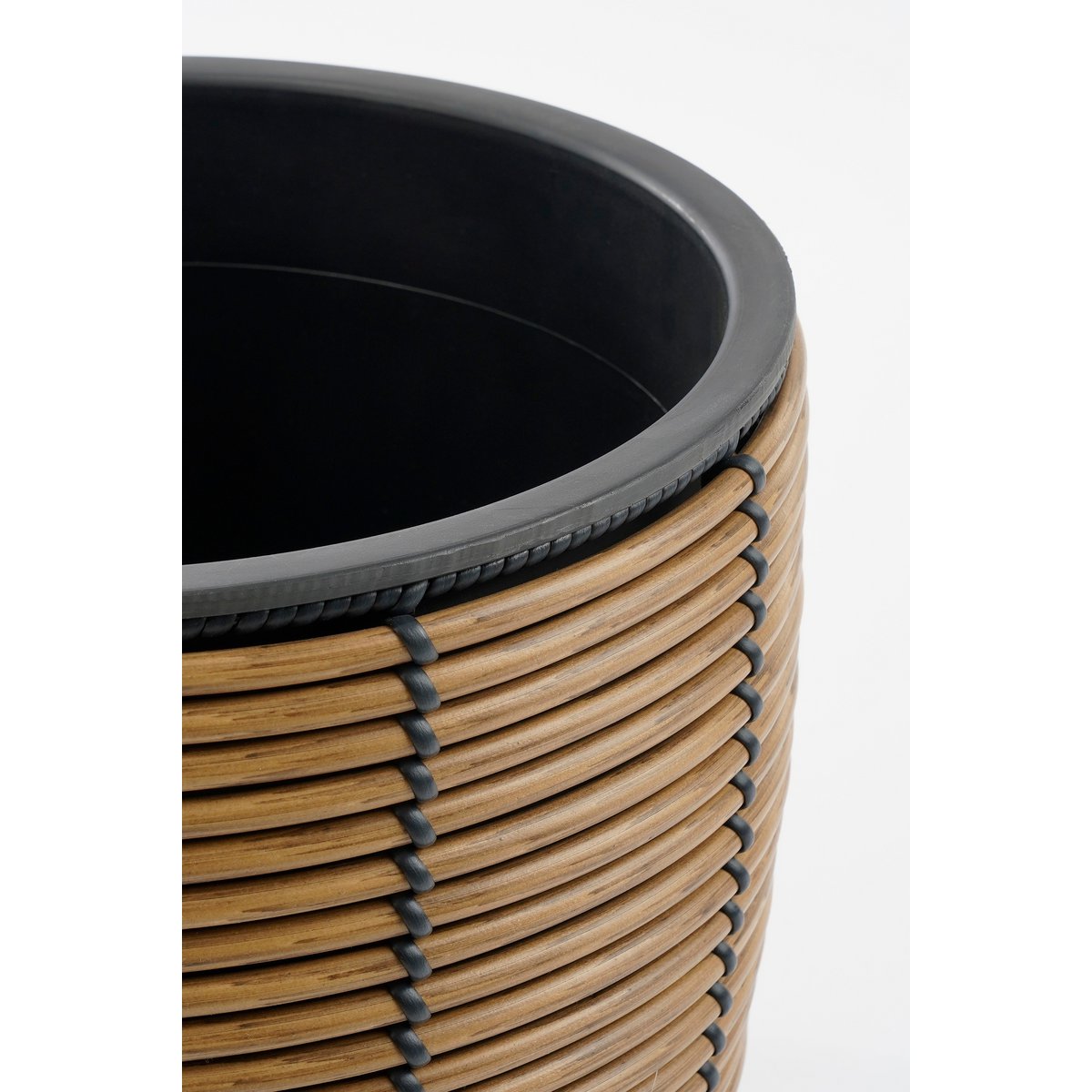 Durban Bloempot Buiten - Set van 3 - H36 x Ø40 cm - Gerecycled Plastic - Bruin