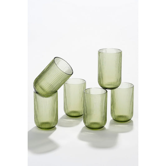 Merlot Drinkglas - Set van 6 - 400 ml - Glas - Lichtgroen