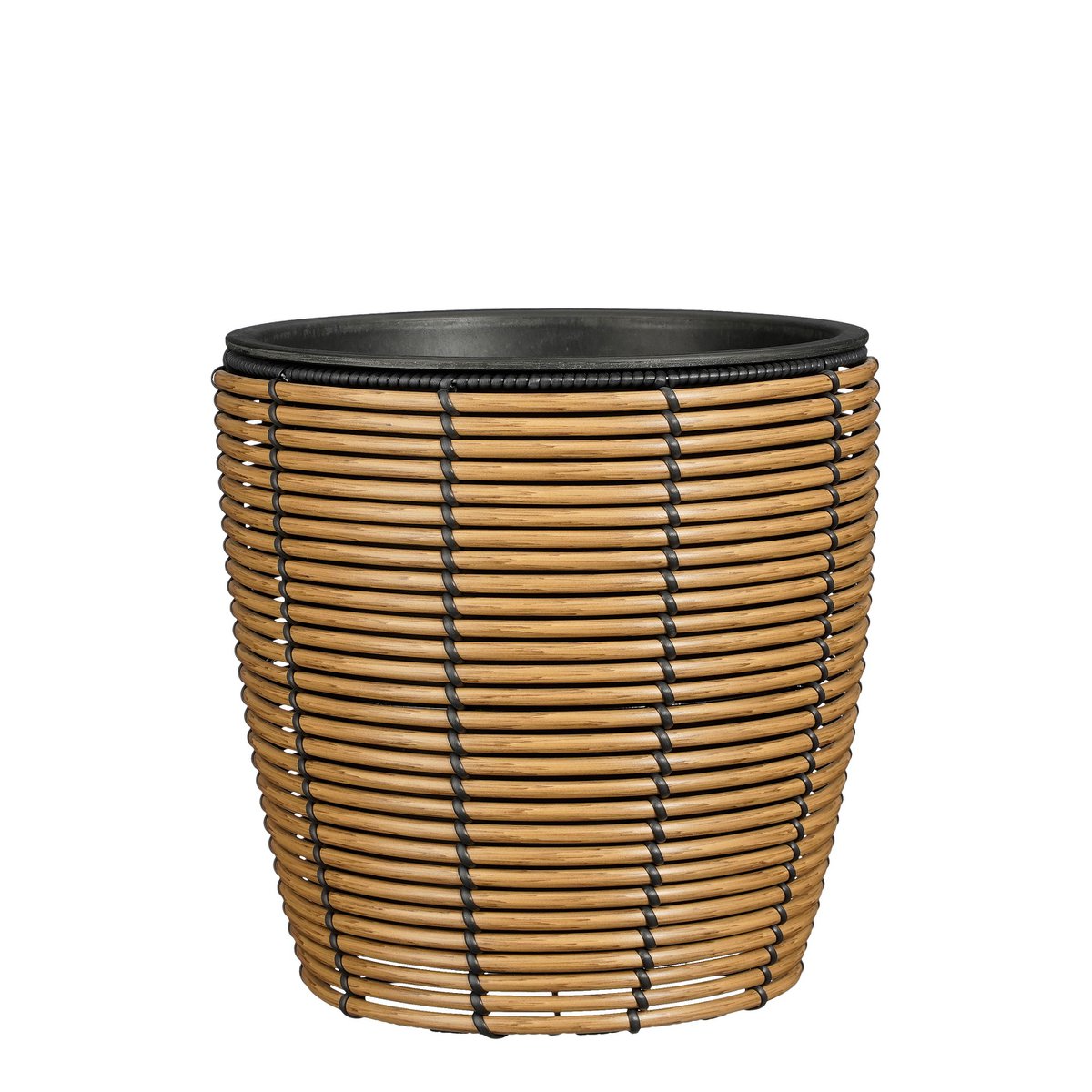 Durban Bloempot Buiten - Set van 3 - H36 x Ø40 cm - Gerecycled Plastic - Bruin