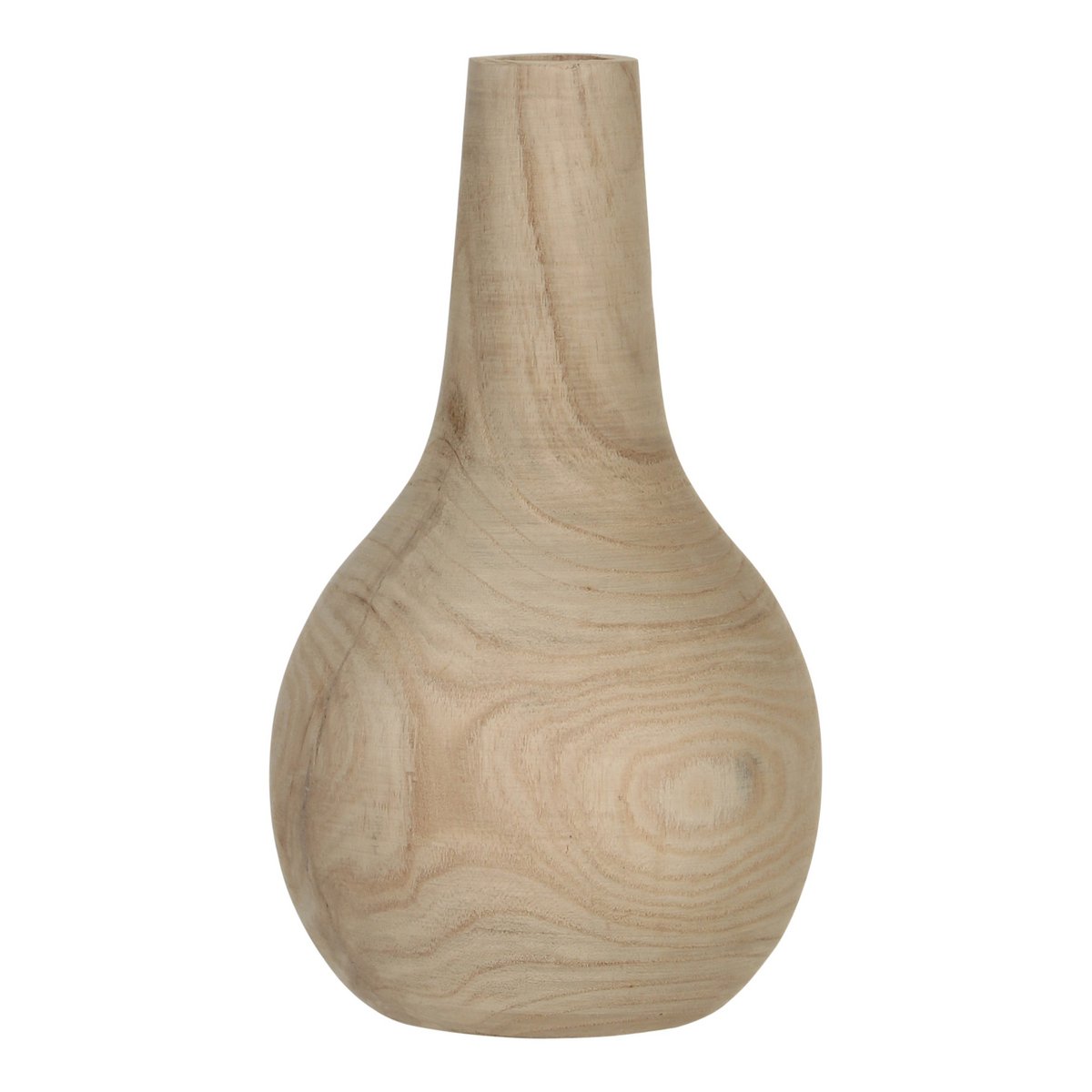 Pia Vaas - H28 x Ø16 cm - Paulownia Hout - Lichtbruin