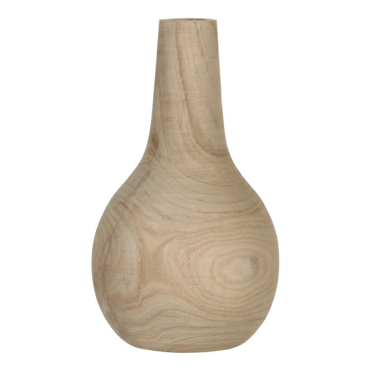 Pia Vaas - H28 x Ø16 cm - Paulownia Hout - Lichtbruin