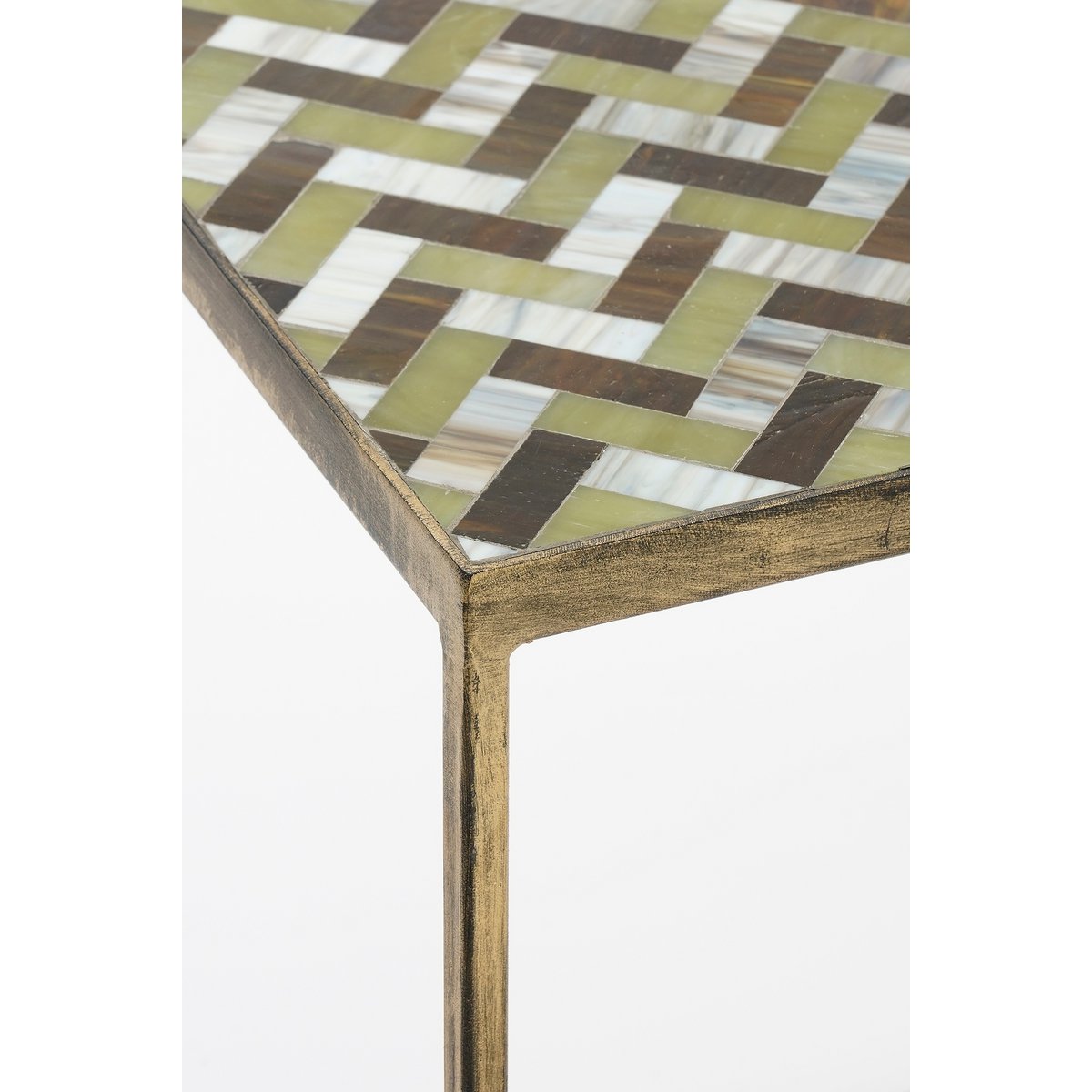 Alanza Bijzettafel Buiten - Set van 2 - L38 x B38 x H48 cm - Metaal - Groen