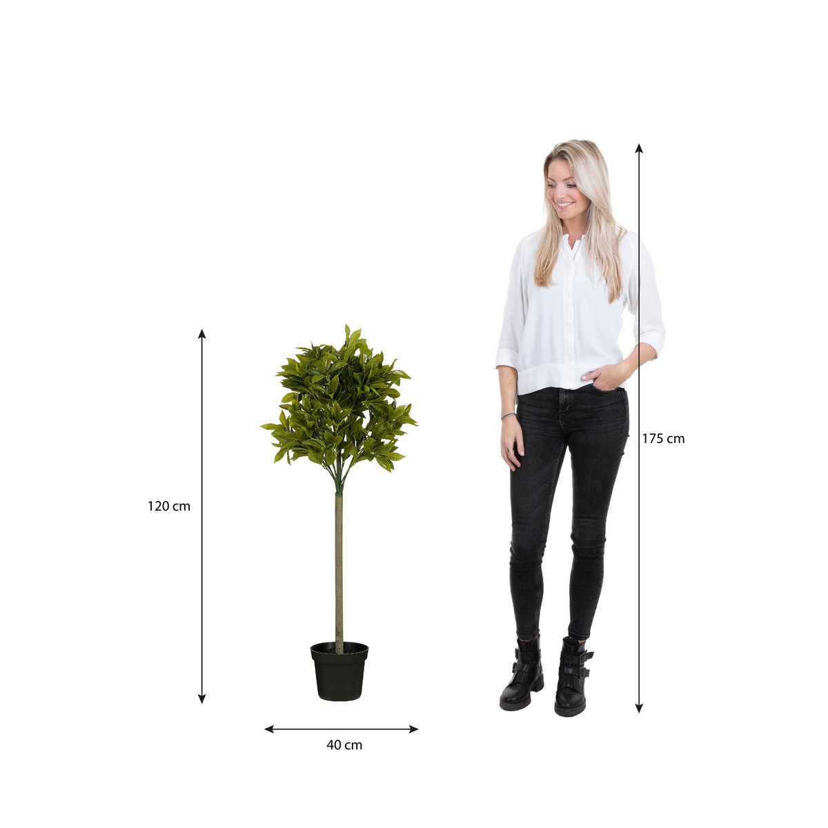 Laurierboom Kunstplant - H120 x Ø40 cm - Groen