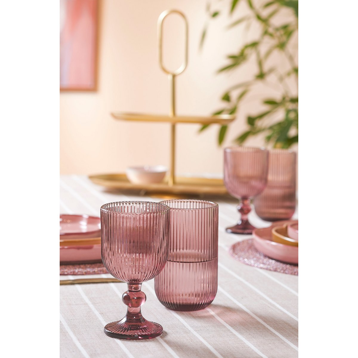 Merlot Drinkglas - Set van 6 - 400 ml - Glas - Paars