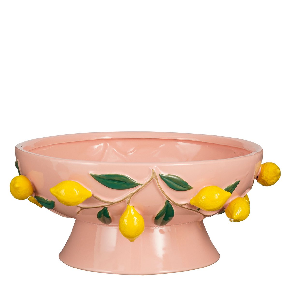 Melika Decoratie Schaal - H16 x Ø39 cm - Keramiek - Lichtroze