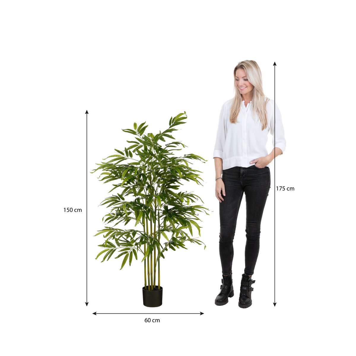 Bamboe Kunstplant in Pot - H150 x Ø60 cm - Groen