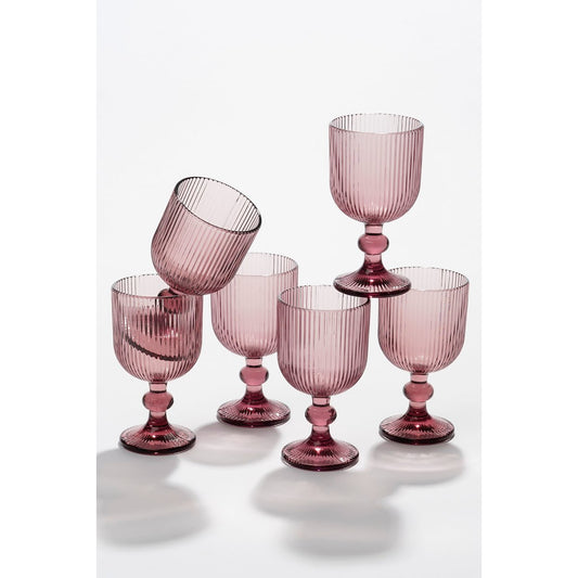 Merlot Wijnglas- Set van 6 - 250 ml - Glas - Paars