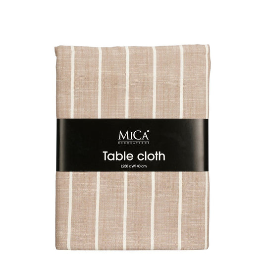 Alivo Tafelkleed - L250 x B140 cm - Organisch Katoen - Beige, Wit