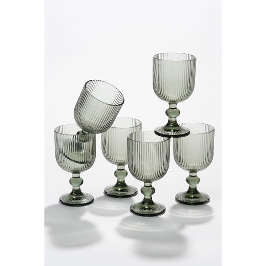 Merlot Wijnglas - Set van 6 - 250 ml - Glas - Grijs