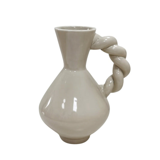 Vaas - Twisted Handle - Dolomite - Sand - 17,5x13.5x22cm