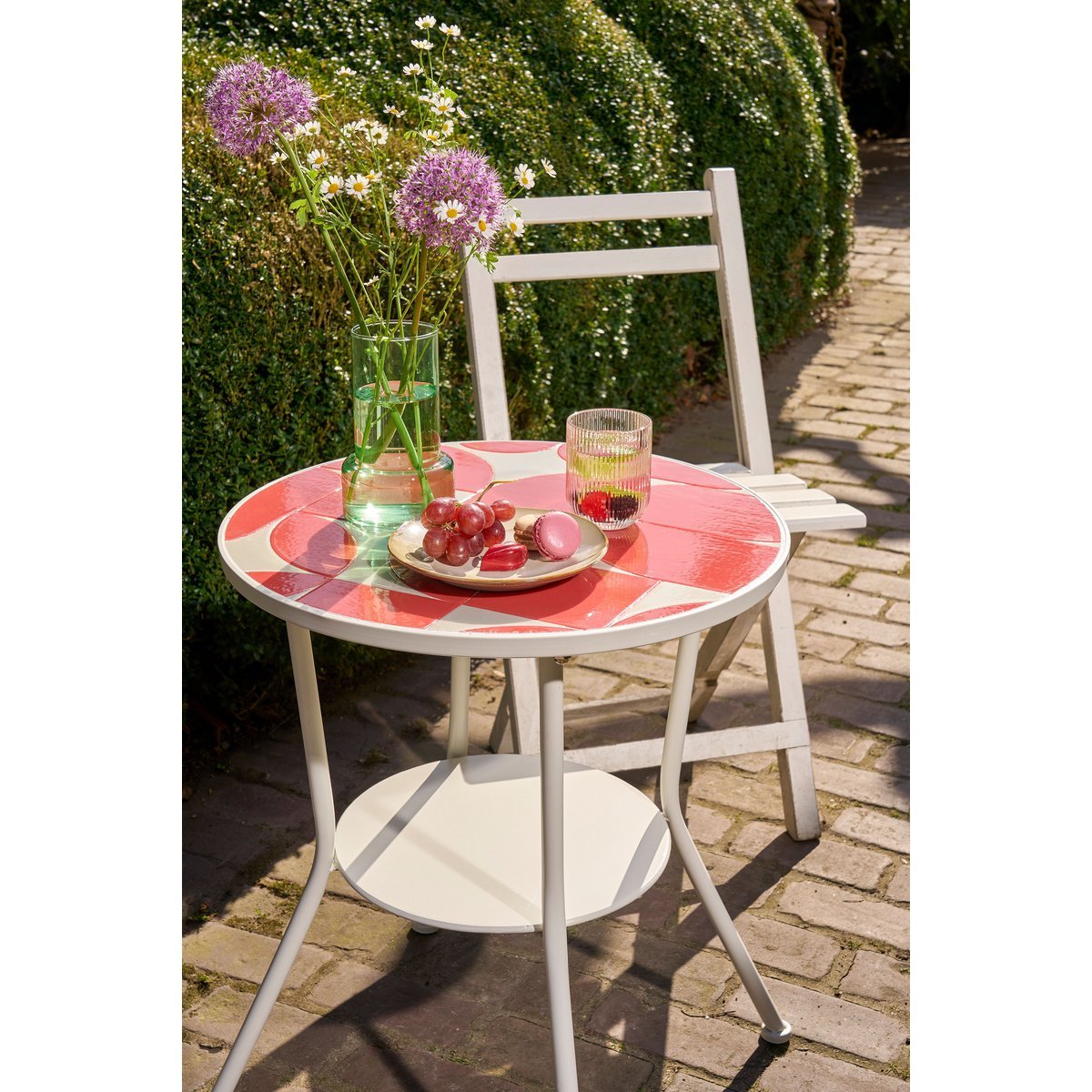 Bologna Bijzettafel Buiten - H60 x Ø50 cm - Metaal - Rood