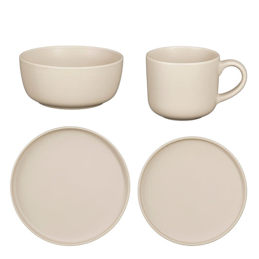 Ozzu Serviesset 4 Persoons - Steengoed - Taupe