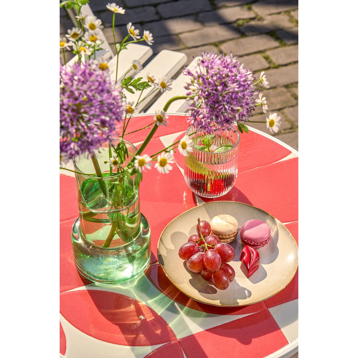 Bologna Bijzettafel Buiten - H60 x Ø50 cm - Metaal - Rood