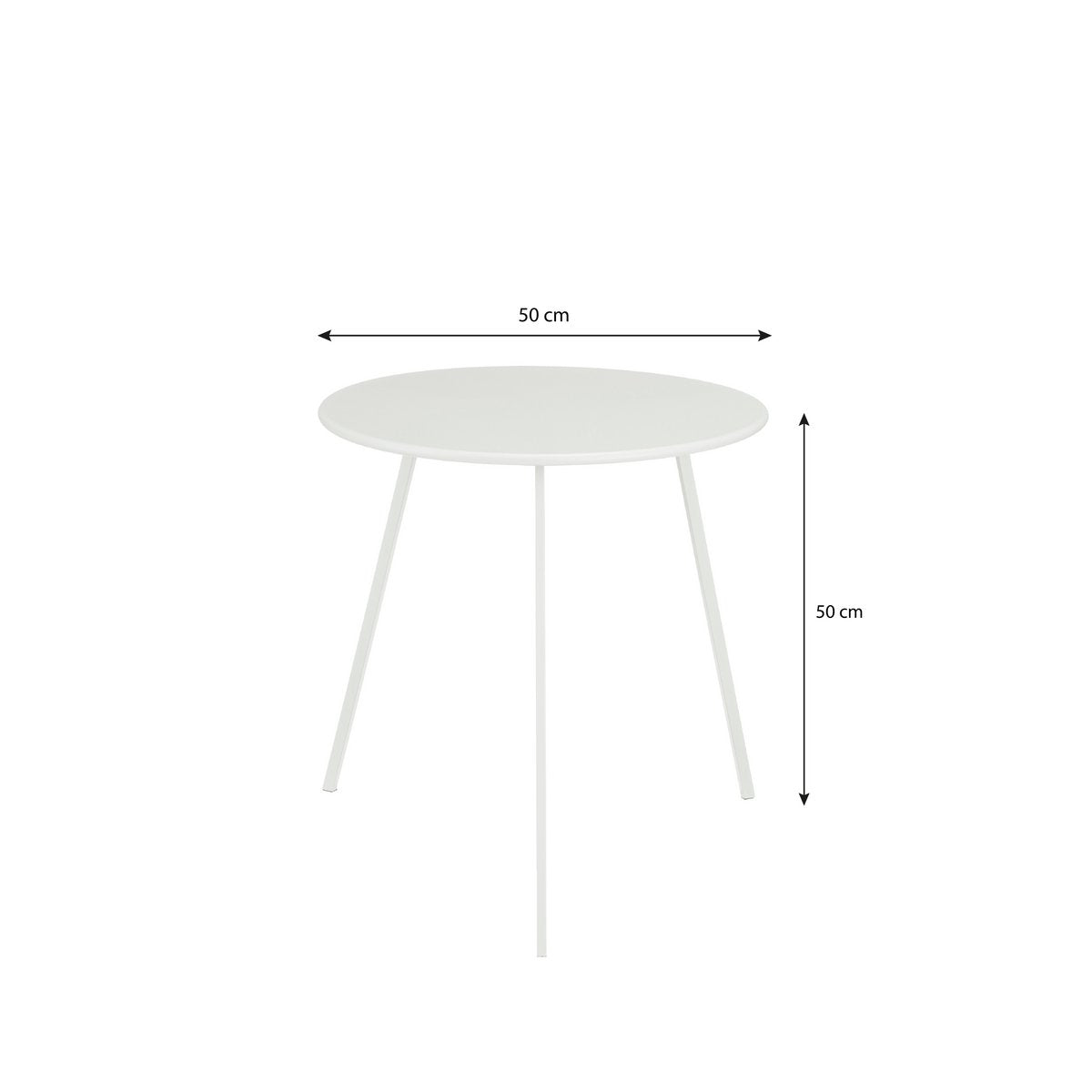 Seatle Bijzettafel Buiten - H50 x Ø50 cm - Metaal - Wit