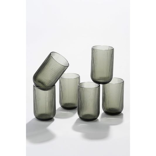 Merlot Drinkglas - Set van 6 - 400 ml - Glas -Grijs